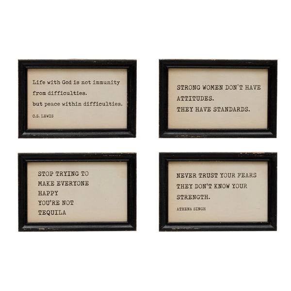 Wood Framed Wall Decor with Saying