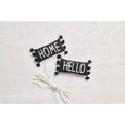 Hello/Home Black Tassel Pillow