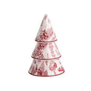 Red Toile Ceramic Tree