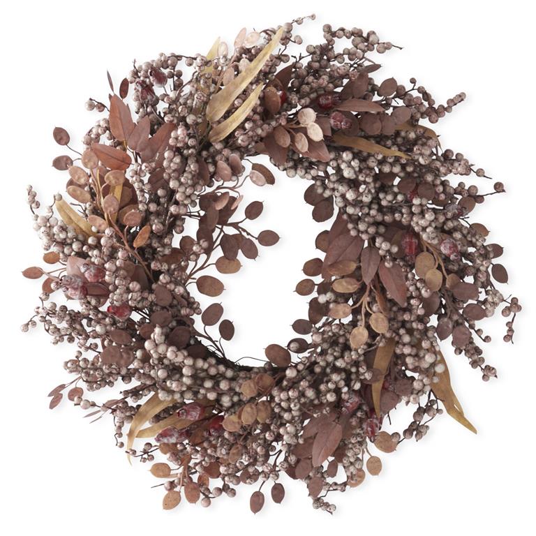 27"Light Burgundy Berry Wreath 42855B