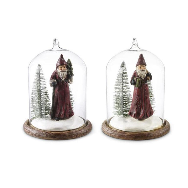 Glass Dome Ornaments w/Santa
