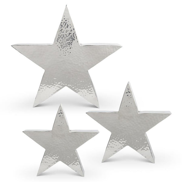 Polished Metal Hammered Tabletop Stars