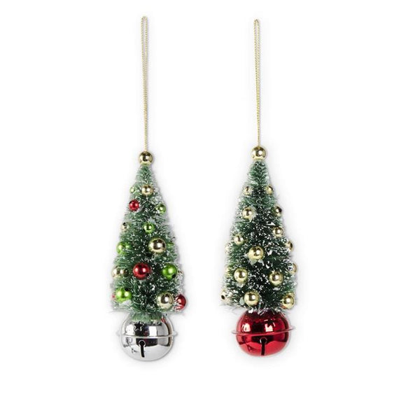 5.5 Inch Vintage Red & Silver Bell Ornament