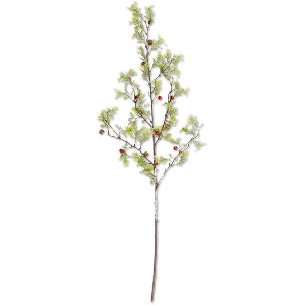 38 Inch Bald Cypress Branch w/Red Bells & Pine