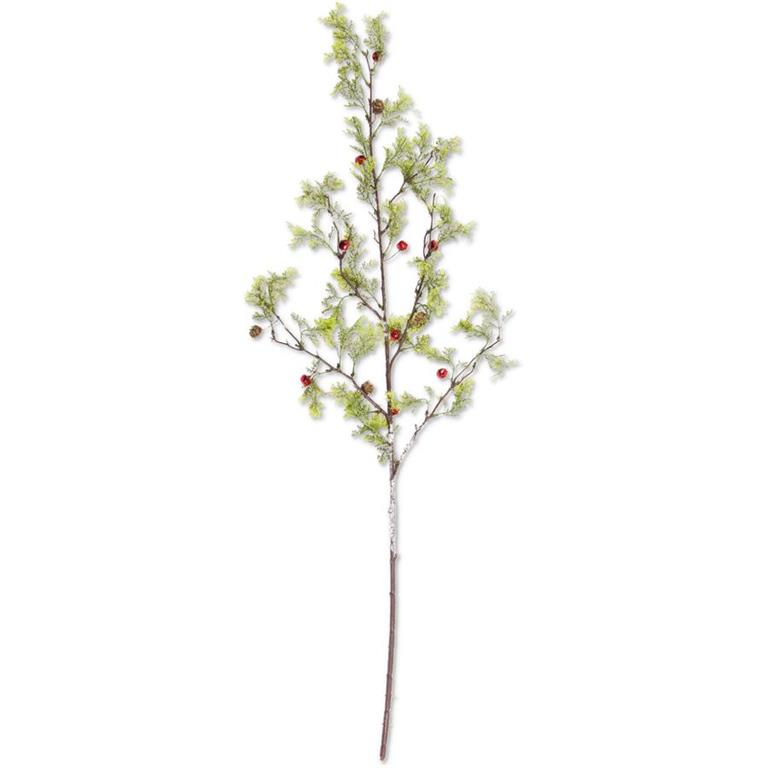 38 Inch Bald Cypress Branch w/Red Bells & Pine