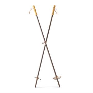 40 Inch Brown & Natural Wood Pair of Ski Poles