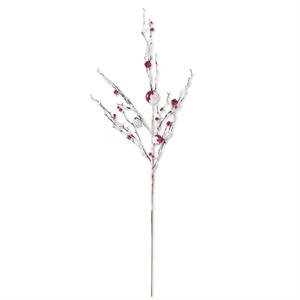 38.5 Inch Red Ornaments & Bells Glittered Flocked Stem