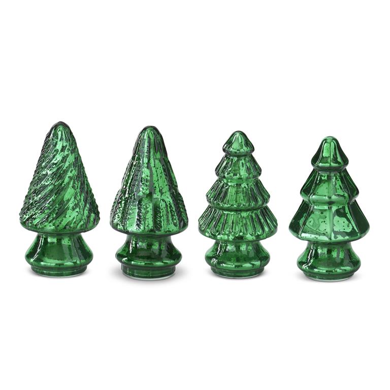Mini Emerald Green Mercury Glass Christmas Tree