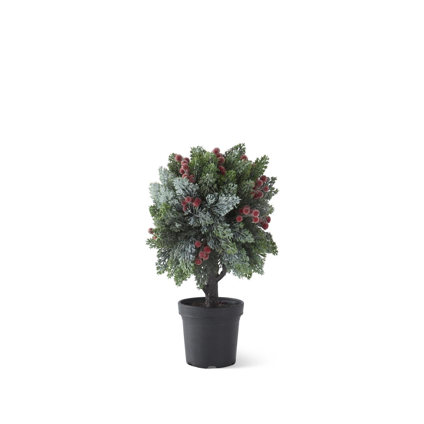 16.5 Inch Icy Red Berry & Pine Ball Topiary