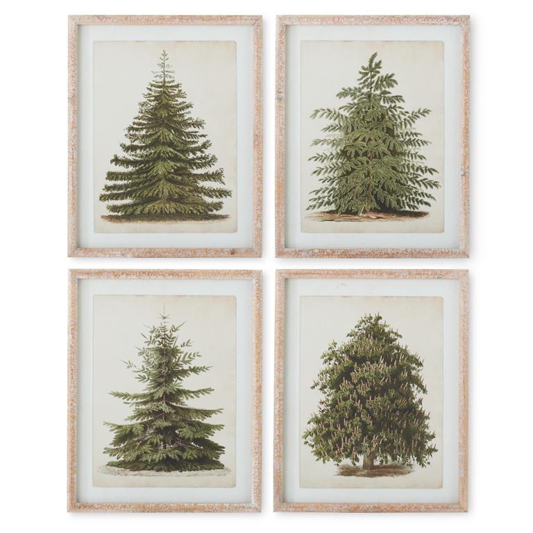 19.75 Natural Carved Wood Framed Pine Tree