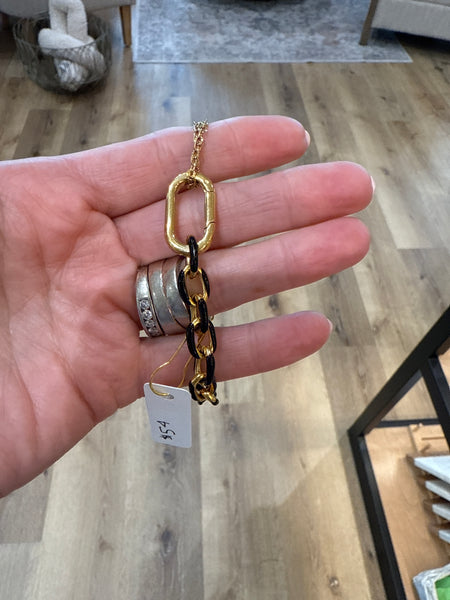 Black/Gold Enamel Bracelet