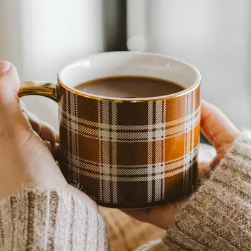 Brown Plaid Mug