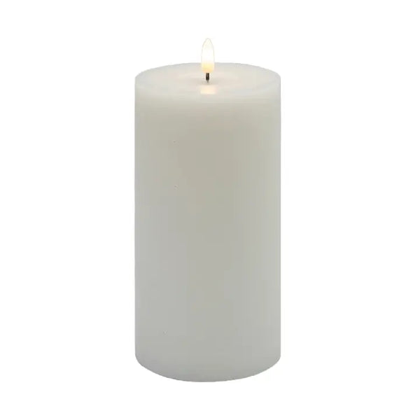 Large White Flameless Pillar Candle
