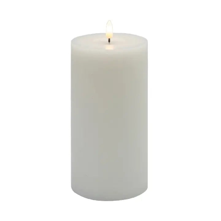 Large White Flameless Pillar Candle