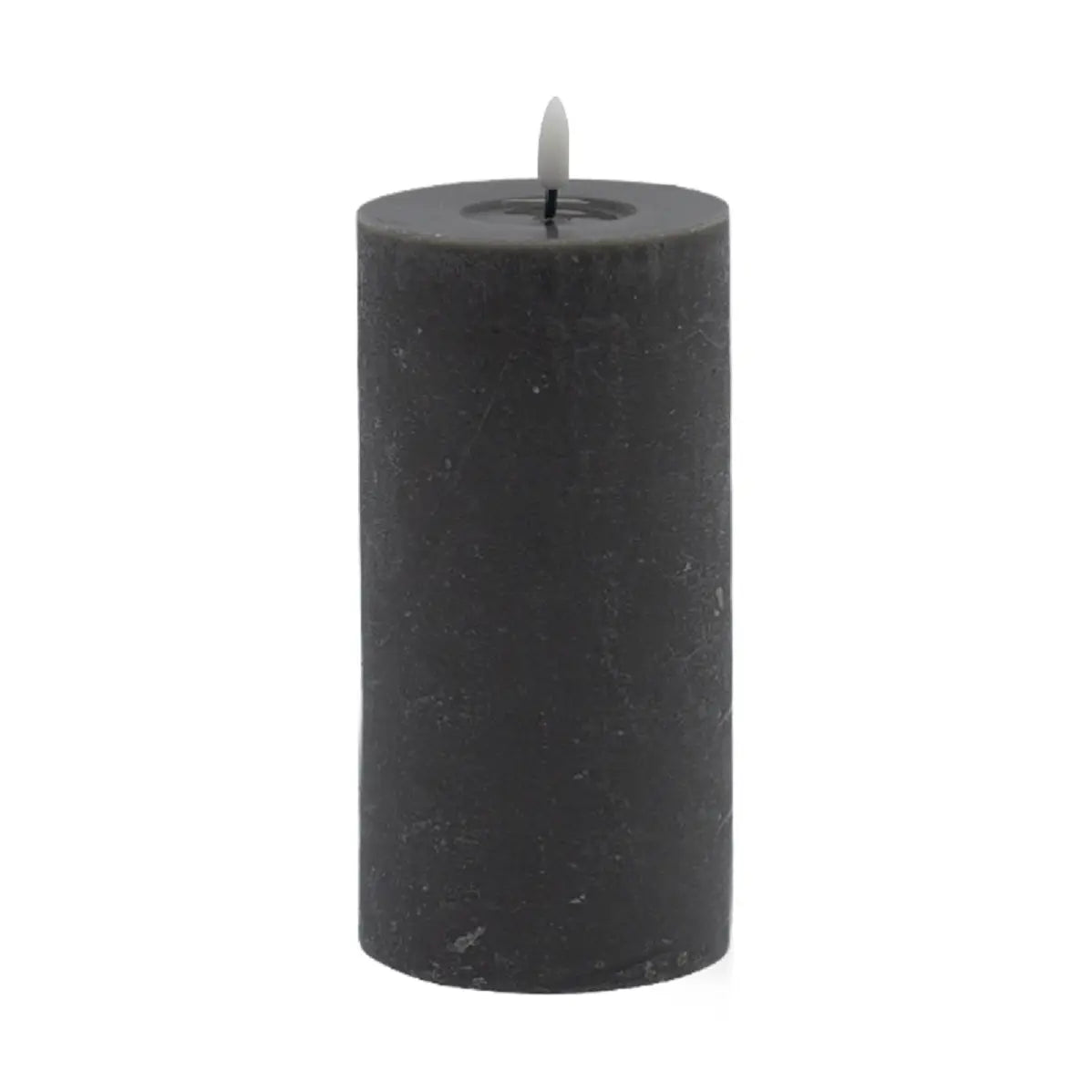Large Gray Flameless Pillar Candle