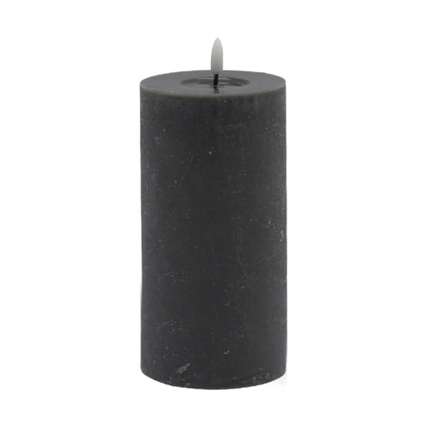 Large Gray Flameless Pillar Candle