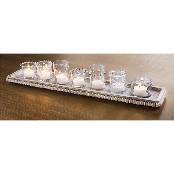 Votive Holders on Beaded Tray