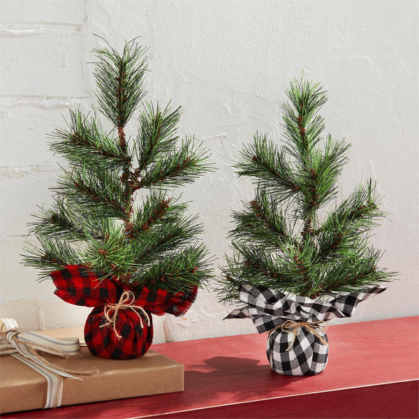 Buffalo Check Faux Pine Trees