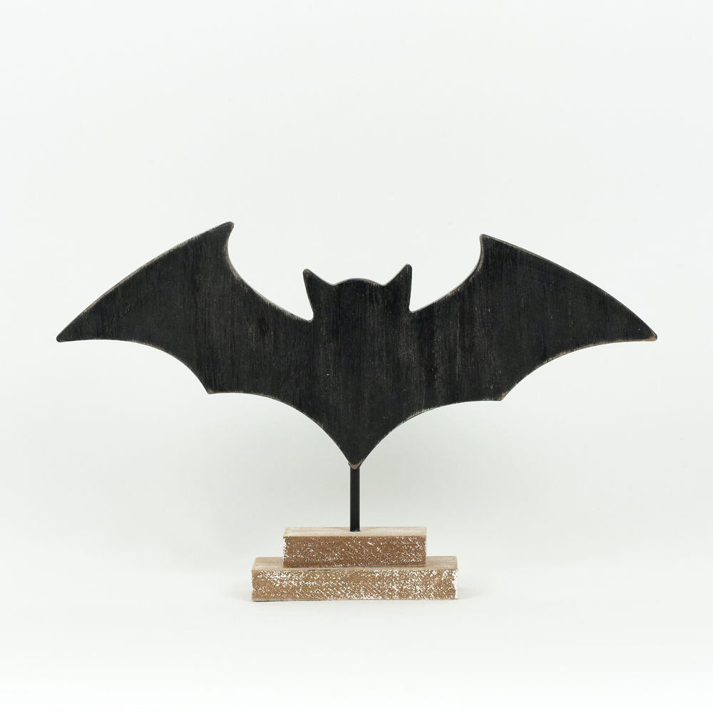 Wood Bat Cutout on Stand